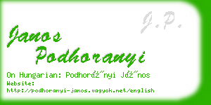 janos podhoranyi business card